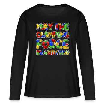 Build clamping block building block - Women's Premium Organic Long Sleeve Shirt - black - Front - Julia (174cm)