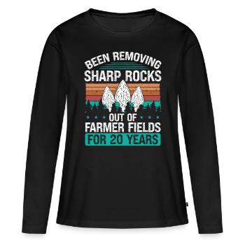 Arrowhead Hunting Artifact Collector Flintknapper - Women's Premium Organic Long Sleeve Shirt - black - Front - Julia (174cm)
