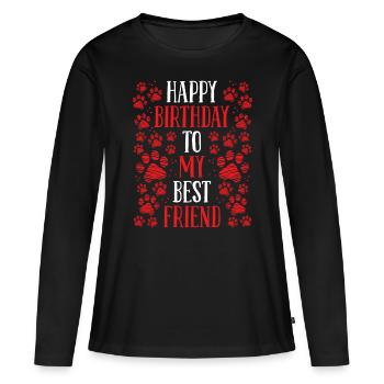 Anniversaire Chiens Amoureux Chien Chien Maman Anniversaire Chien Papa - T-shirt manches longues Premium bio Femme - noir - Devant - Julia (174cm)