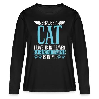 Grieving Cat Lover Cat Grief Pet Loss of Cat - Frauen Premium Bio Langarmshirt - Schwarz - Vorne - Julia (174cm)