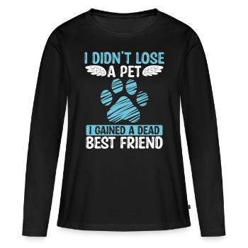 Cat Remembrance Cat Owner Pet Sympathy Cat Loss - Frauen Premium Bio Langarmshirt - Schwarz - Vorne - Julia (174cm)