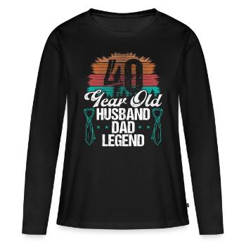 40 Year Old Husband Father Day 40 Birthday for Dad - Frauen Premium Bio Langarmshirt - Schwarz - Vorne - Julia (174cm)