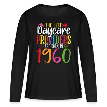 Fournisseur de services de garde né en 1960 Enseignant de garde d’enfants - T-shirt manches longues Premium bio Femme - noir - Devant - Julia (174cm)