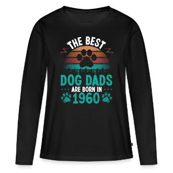 Dog Dad Born in 1960 Birthday for Dog Father 1960 - Frauen Premium Bio Langarmshirt - Schwarz - Vorne - Julia (174cm)
