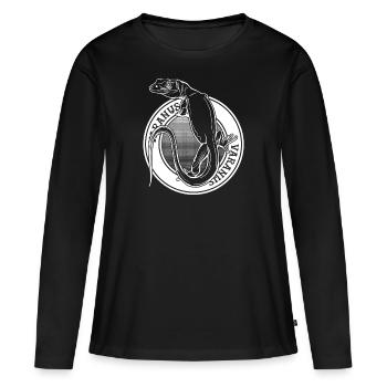 Monitor Eidechse Tattoo Stil Reptilienhalter Varanus - Frauen Premium Bio Langarmshirt - Schwarz - Vorne - Julia (174cm)
