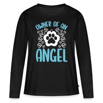 Chien en deuil Souvenir Chien Deuil Animal perte d’un chien - T-shirt manches longues Premium bio Femme - noir - Devant - Julia (174cm)