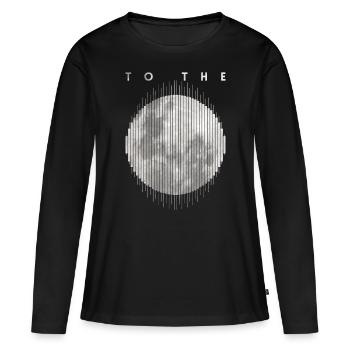 Crypto Trading Stock Chart Cot to the Moon - T-shirt manches longues Premium bio Femme - noir - Devant - Julia (174cm)