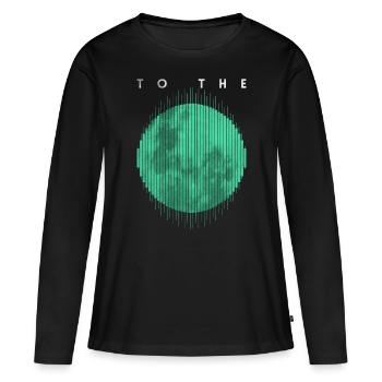 Crypto Trading Stock Chart Cot to the Moon - T-shirt manches longues Premium bio Femme - noir - Devant - Julia (174cm)