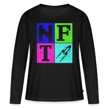 Crypto Art Lover Sign Non Fungible Token NFT - Women's Premium Organic Long Sleeve Shirt - black - Front - Julia (174cm)