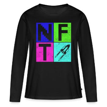 Crypto Art Lover Sign Non Fungible Token NFT - Women's Premium Organic Long Sleeve Shirt - black - Front - Julia (174cm)