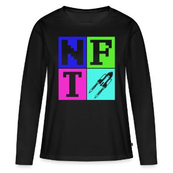Crypto Art Lover Sign Non Fungible Token NFT - Women's Premium Organic Long Sleeve Shirt - black - Front - Julia (174cm)
