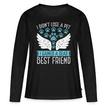 Perte d’un chien d’un ami de compagnie d’un chien Grief Souvenir - T-shirt manches longues Premium bio Femme - noir - Devant - Julia (174cm)
