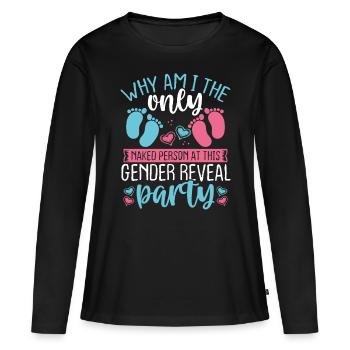 Gender Reveal Party Baby Keeper of the Gender - Women's Premium Organic Long Sleeve Shirt - black - Front - Julia (174cm)
