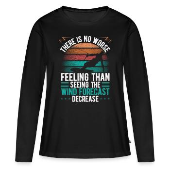 Kiteboarding Vintage Wind Forecast Kitesurfer - Frauen Premium Bio Langarmshirt - Schwarz - Vorne - Julia (174cm)