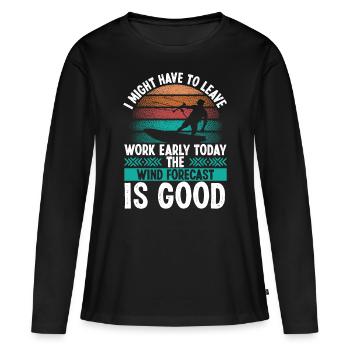 Kitesurfing Wind Forecast Kiteboarding Kitesurf - Women's Premium Organic Long Sleeve Shirt - black - Front - Julia (174cm)