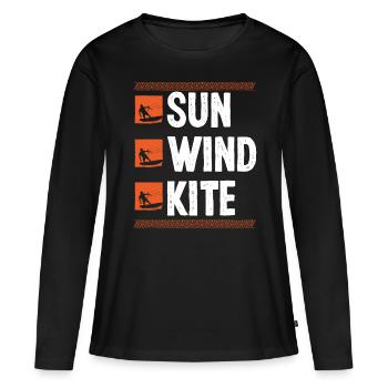 Kiteboarding Sund Wind Kite Kitesurfing Kiteboard - Women's Premium Organic Long Sleeve Shirt - black - Front - Julia (174cm)