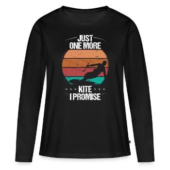 Kitesurfing Just one more Kite I promise Vintage - Women's Premium Organic Long Sleeve Shirt - black - Front - Julia (174cm)