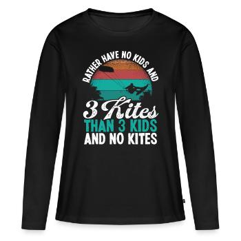 Kitesurfing Kitebaorder Humor Vintage Kiteboarding - Frauen Premium Bio Langarmshirt - Schwarz - Vorne - Julia (174cm)