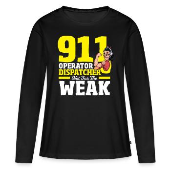Répartiteur d’appels d’urgence Répartiteur de premiers intervenants d’urgence Répartiteur dispon - T-shirt manches longues Premium bio Femme - noir - Devant - Julia (174cm)