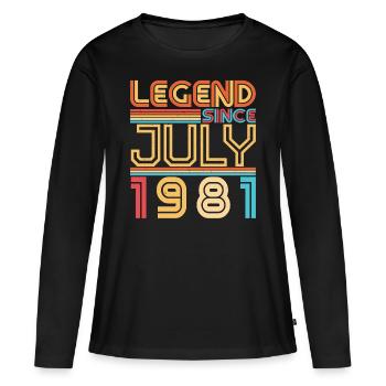 Born in July 1981 - Women's Premium Organic Long Sleeve Shirt - black - Front - Julia (174cm)