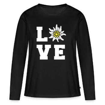 Edelweiss LOVE Alpes Alpes-Edelweiss Randonnée - T-shirt manches longues Premium bio Femme - noir - Devant - Julia (174cm)