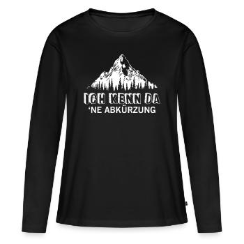 Abréviation de montagne Randonnée Alpes Nature en plein air - T-shirt manches longues Premium bio Femme - noir - Devant - Julia (174cm)