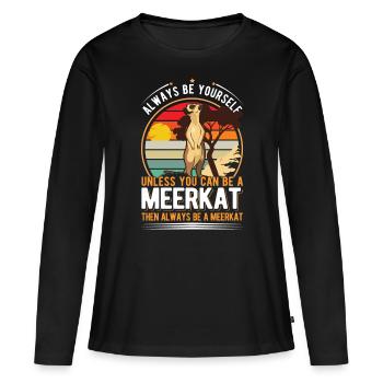 Suricate Cadeau Suricate Suricate - T-shirt manches longues Premium bio Femme - noir - Devant - Julia (174cm)