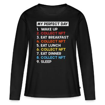 Crypto Art Non Fungible Token My Perfect Day NFT - Women's Premium Organic Long Sleeve Shirt - black - Front - Julia (174cm)