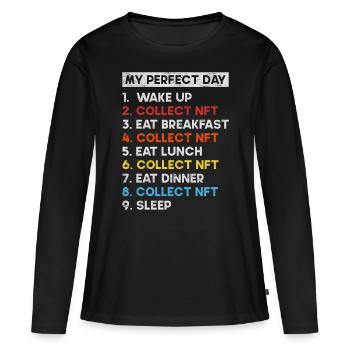 Crypto Art Non Fungible Token My Perfect Day NFT - Women's Premium Organic Long Sleeve Shirt - black - Front - Julia (174cm)