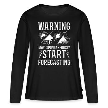 Météorologue Prévisions météorologiques - T-shirt manches longues Premium bio Femme - noir - Devant - Julia (174cm)