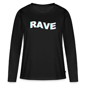 Rave Raver - T-shirt manches longues Premium bio Femme - noir - Devant - Julia (174cm)