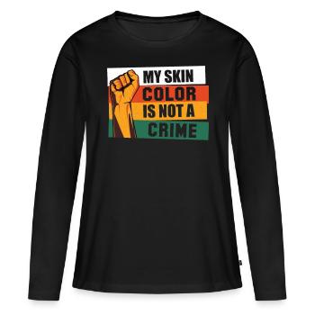 Mois de l’histoire des Noirs Histoire des Noirs Américain - T-shirt manches longues Premium bio Femme - noir - Devant - Julia (174cm)