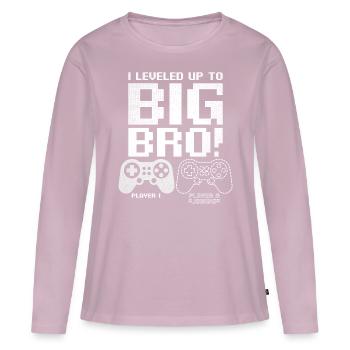 Vintage I nivelé à Big Brother - T-shirt manches longues Premium bio Femme - rose poudré - Devant - Julia (174cm)