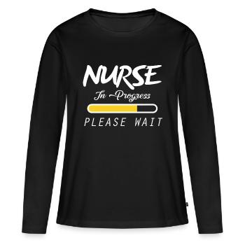 Krankenschwester kommt Krankenhaus Unfall Arzt - Frauen Premium Bio Langarmshirt - Schwarz - Vorne - Julia (174cm)