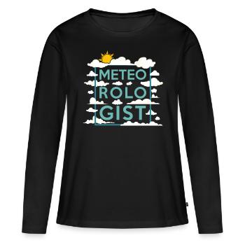 Météorologue Prévisions météorologiques - T-shirt manches longues Premium bio Femme - noir - Devant - Julia (174cm)