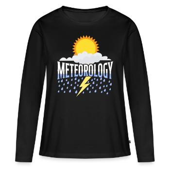 Météorologue Prévisions météorologiques - T-shirt manches longues Premium bio Femme - noir - Devant - Julia (174cm)