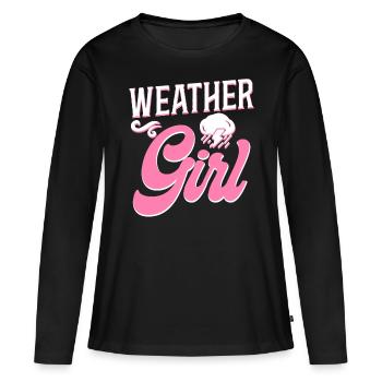 Météorologue Prévisions météorologiques - T-shirt manches longues Premium bio Femme - noir - Devant - Julia (174cm)
