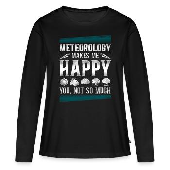 Météorologue Prévisions météorologiques - T-shirt manches longues Premium bio Femme - noir - Devant - Julia (174cm)
