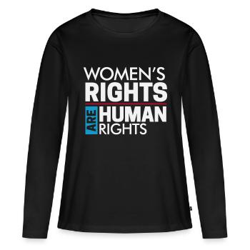 Les droits des femmes sont des droits humains - T-shirt manches longues Premium bio Femme - noir - Devant - Julia (174cm)