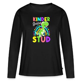 Premier jour d’école Kindergarten Stud - T-shirt manches longues Premium bio Femme - noir - Devant - Julia (174cm)
