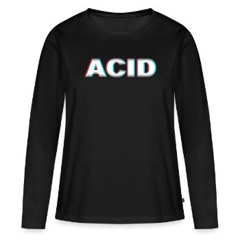 Techno Acide - T-shirt manches longues Premium bio Femme - noir - Devant - Julia (174cm)