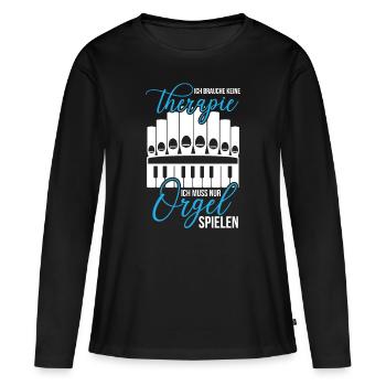 Organothérapie Église Musique Joueurs d’orgue Orgues - T-shirt manches longues Premium bio Femme - noir - Devant - Julia (174cm)