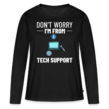 Support technique Assistance technique informatique Helpdesk - T-shirt manches longues Premium bio Femme - noir - Devant - Julia (174cm)