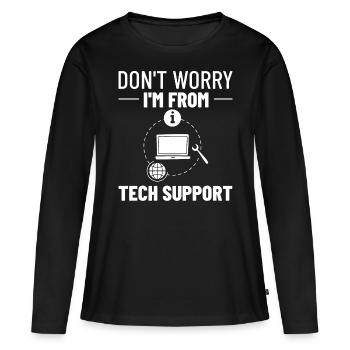 Support technique Assistance technique informatique Helpdesk - T-shirt manches longues Premium bio Femme - noir - Devant - Julia (174cm)