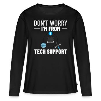 Support technique Assistance technique informatique Helpdesk - T-shirt manches longues Premium bio Femme - noir - Devant - Julia (174cm)