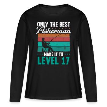 17 Fishing Level 17 Year Old Angler Fisherman - Women's Premium Organic Long Sleeve Shirt - black - Front - Julia (174cm)
