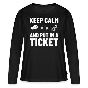 Support technique Assistance technique informatique Helpdesk - T-shirt manches longues Premium bio Femme - noir - Devant - Julia (174cm)