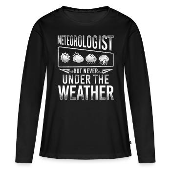 Météorologue Prévisions météorologiques - T-shirt manches longues Premium bio Femme - noir - Devant - Julia (174cm)