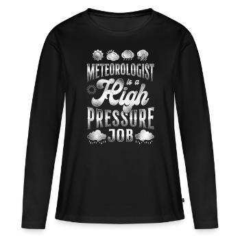 Météorologue Prévisions météorologiques - T-shirt manches longues Premium bio Femme - noir - Devant - Julia (174cm)