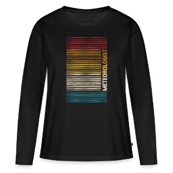 Météorologue Prévisions météorologiques - T-shirt manches longues Premium bio Femme - noir - Devant - Julia (174cm)